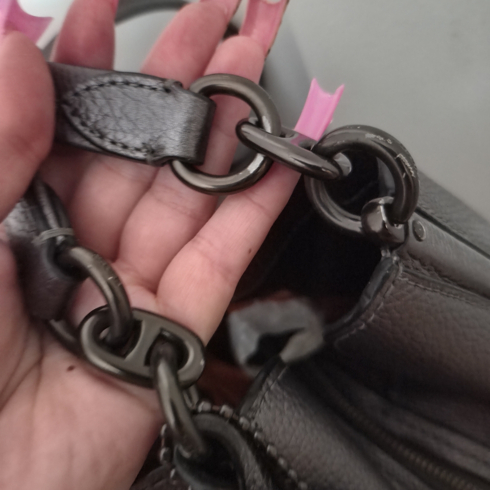 Coach Black Pebbled Leather Shoulder Bag - Picture 4 of 8